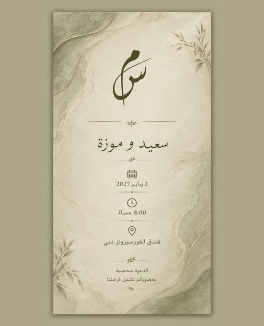 دعوة زفاف سعيد وموزة